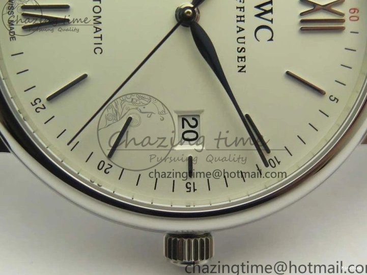 MIROTIME 0303 Supportive Portofino Automatic SS AF 1:1 Best Edition White Dial on Black Croco Leather Strap A 7184